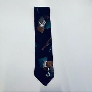 Men's Black Patterned Silk Tie - Chez Roffe